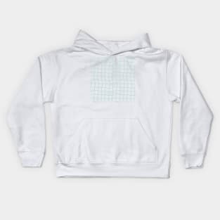 Minimal Abstract Squiggle Grid - Pastel Teal Green Kids Hoodie